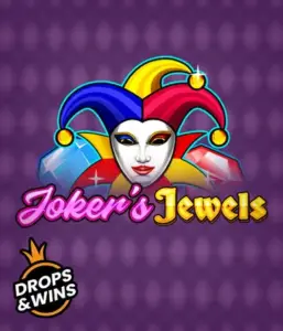 Discover the colorful world of Joker's Jewels slot by Pragmatic Play, highlighting a captivating joker's mask embellished with a brightly colored jester hat. This image evokes the fun and excitement of classic slots, set against a lavender background. Perfect for casino game enthusiasts, delivering a thrilling adventure. 